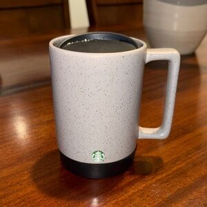 Starbucks White Speckled Mug with Black Base